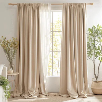 Solid Color Velvet Curtain for Living Room | Wayfair North America