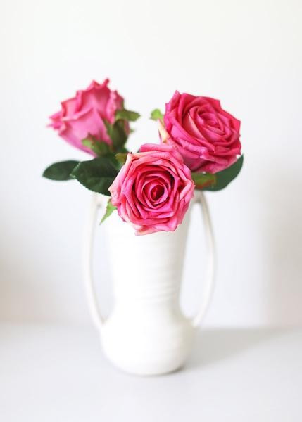 Hot Pink Real Touch Fake Rose Bundle | Afloral (US)