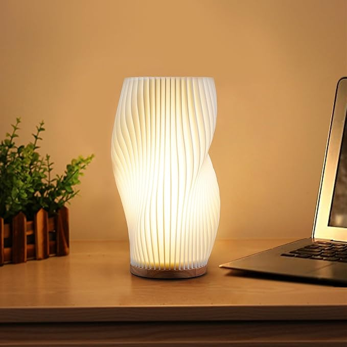 Zenply Novelty Small Table Lamp for Bedroom, Vintage Style Striped Night Light, Mini Bedside Lamp... | Amazon (US)