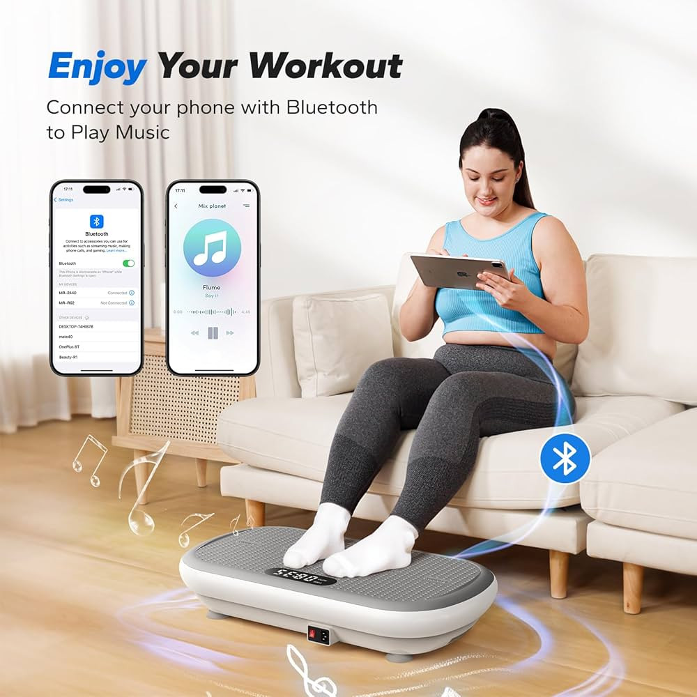 MERACH Vibration Plate Exercise Machine, Vibration Plate 440 Lbs Capacity, Bluetooth and Silicone... | Amazon (US)