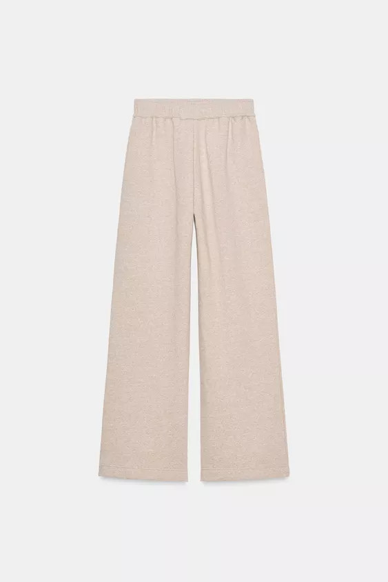 WIDE-LEG PLUSH TROUSERS | Zara UK