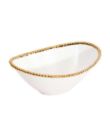 14in Beaded Oval Serve Bowl | TJ Maxx