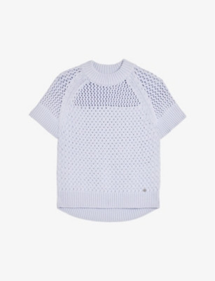 Stena high-neck basket-stitch cotton-blend top | Selfridges