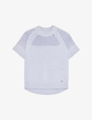 Stena high-neck basket-stitch cotton-blend top | Selfridges
