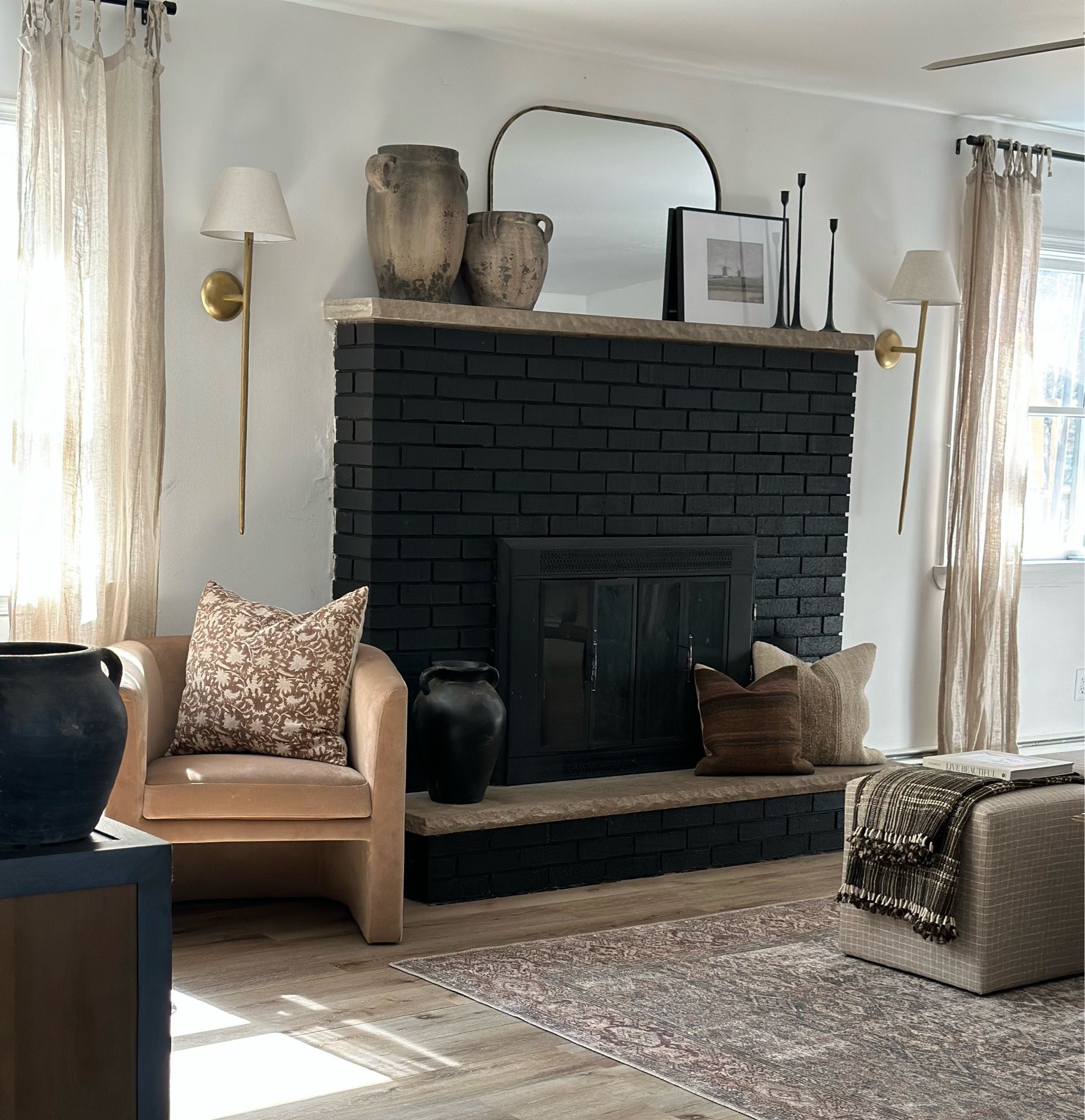 Home decor, living room, loloi rug, Etsy pillows, Etsy, vintage, modern, rustic, European, arhaus, vases, vintage pots, Turkish pillows, throws, fireplace 

#LTKhome