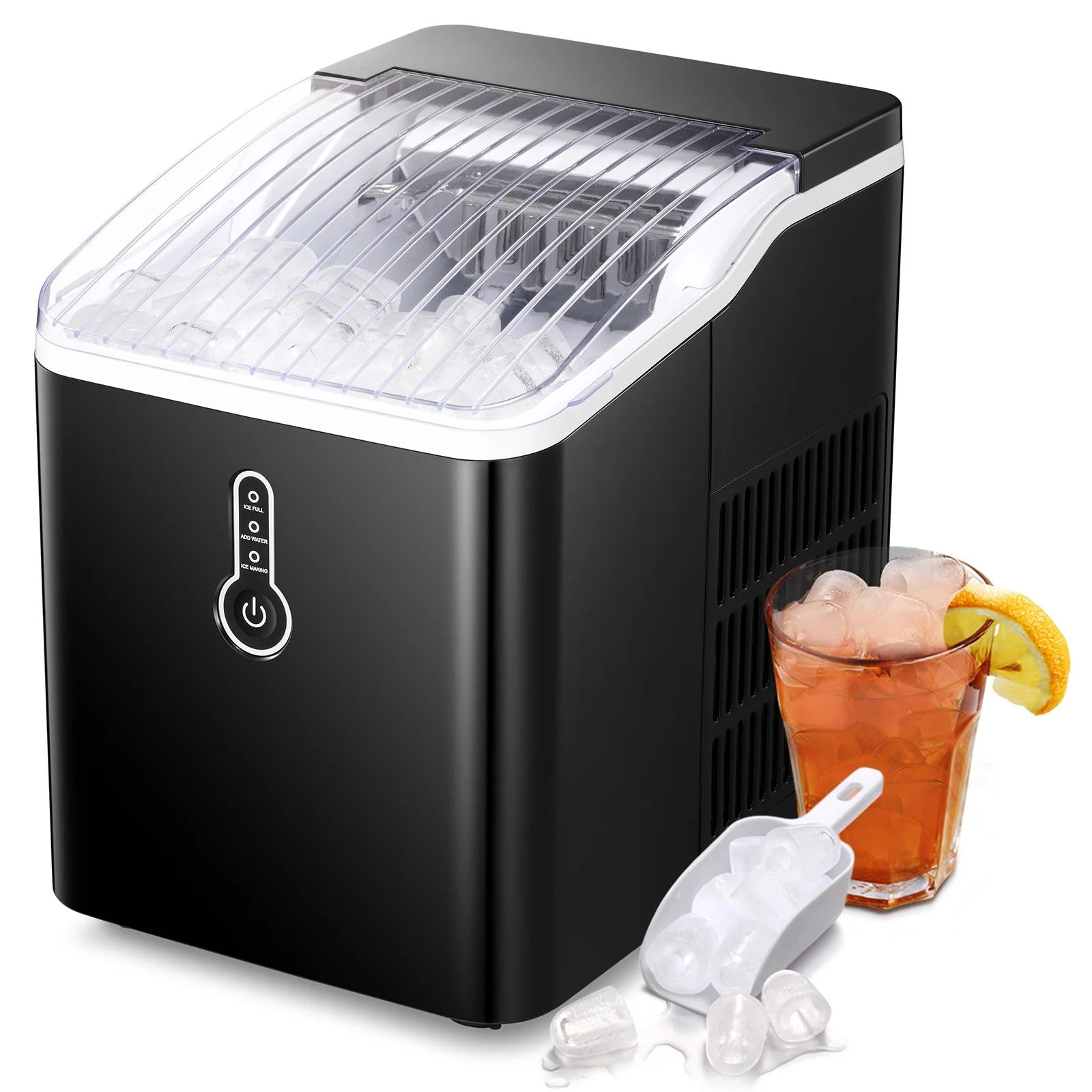 Auseo Countertop Ice Maker Machine, Portable Compact Ice Maker with Ice Scoop&Ice Basket, 9 Pcs/8... | Walmart (US)