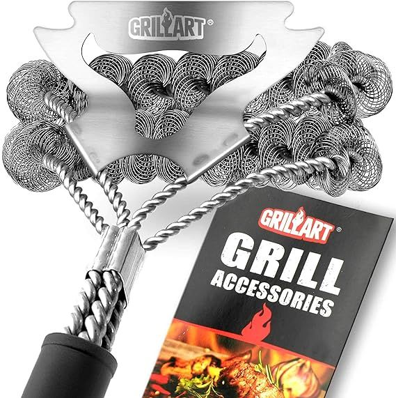 Grill Brush Bristle Free & Scraper - Safe BBQ Brush for Grill - Non Wire Stainless Grill Cleaner/... | Amazon (US)