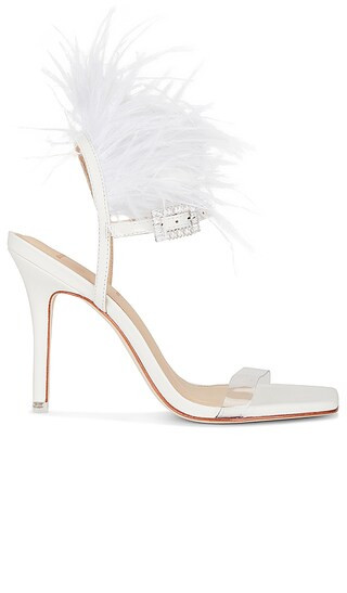 Trinity Heeled Sandal in White Leather | Revolve Clothing (Global)