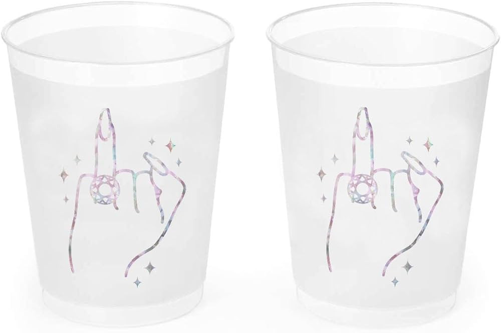 xo, Fetti Bachelorette Party Ring Finger Reusable Cups - 16 Frost Flex Cups | Bach Party Drinkwar... | Amazon (US)