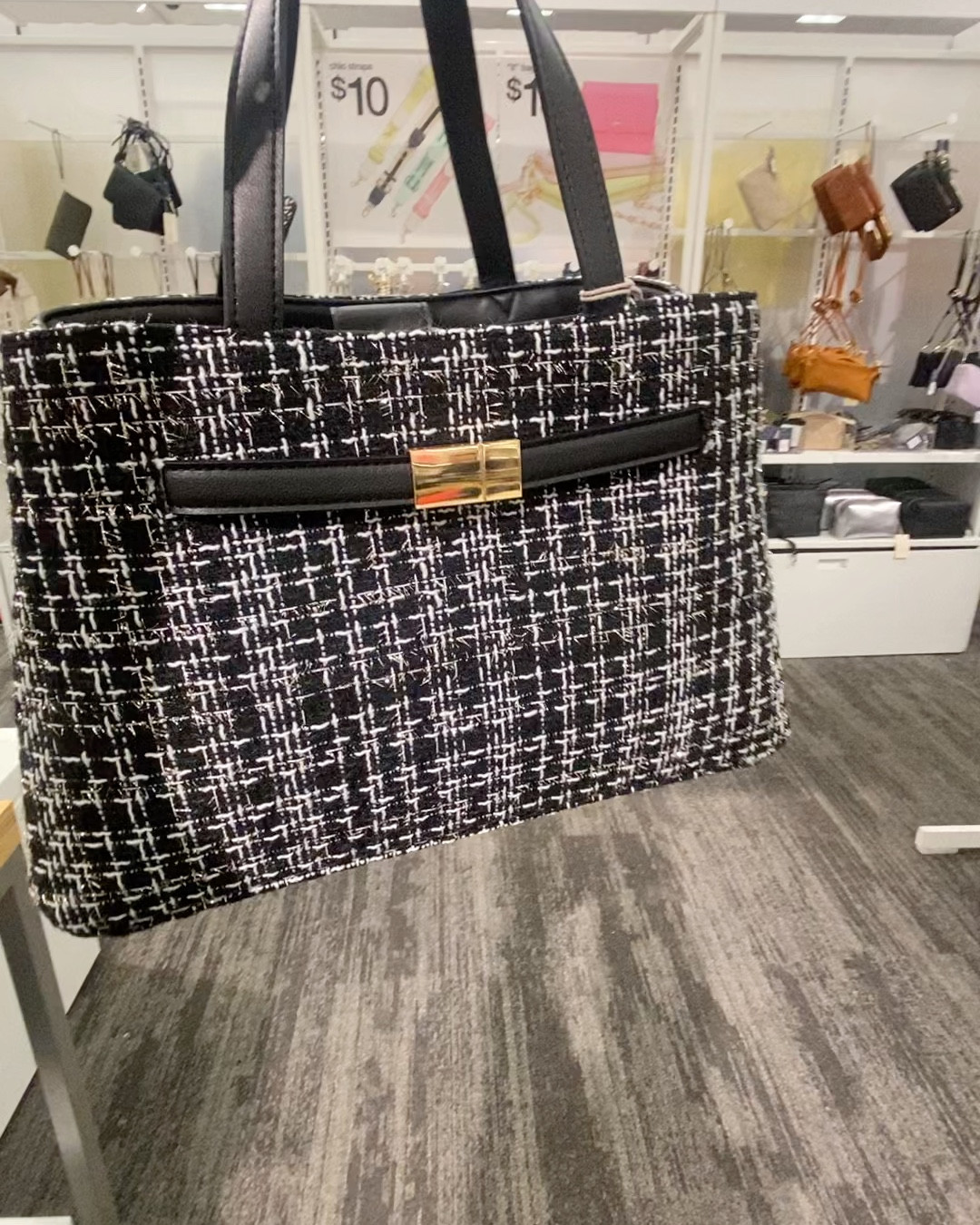 Tweed purse - My favorite part of this purse and pouch is the gold thread laced through; it catches the light just perfect for a little extra sparkle. #tweedpurse 

#LTKItBag #LTKSeasonal #LTKFindsUnder50 #LTKVideo #LTKStyleTip