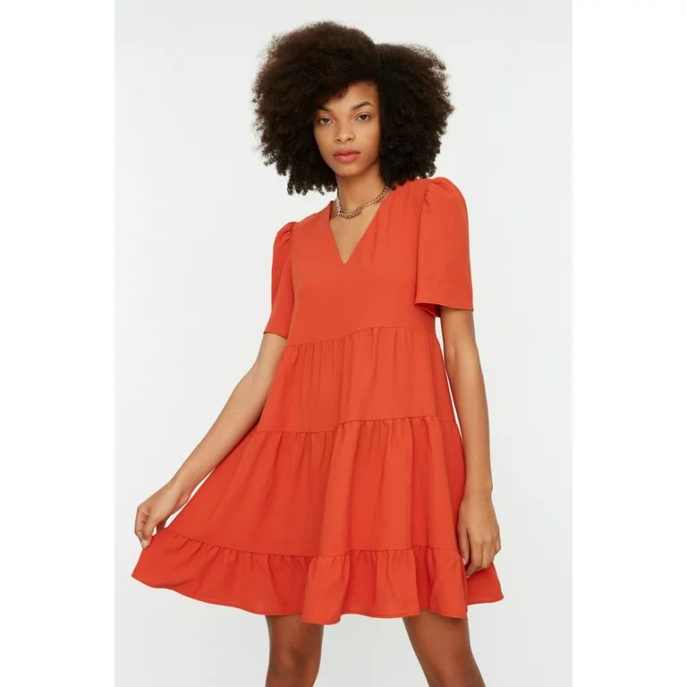 Trendyol Women Mini A-Line Regular Fit Woven Dress | Walmart (US)