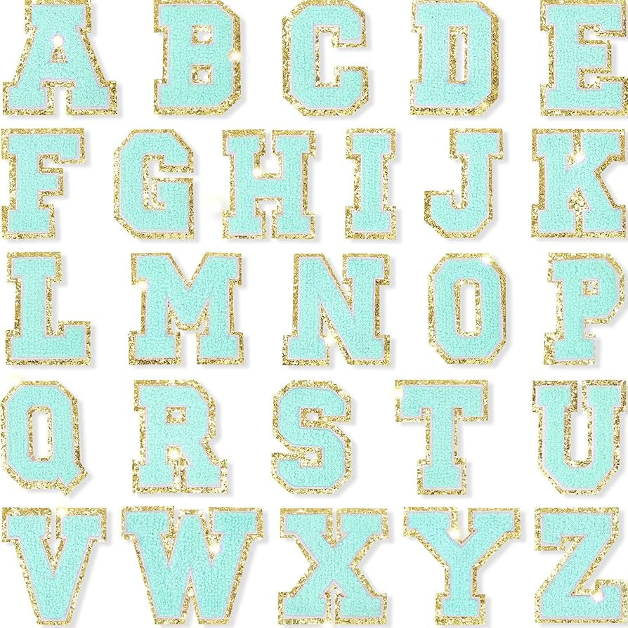26 Pieces Chenille Letter Patches Iron On Letters Patch Letter Patches Glitter Chenille Patches A-Z  | Amazon (US)