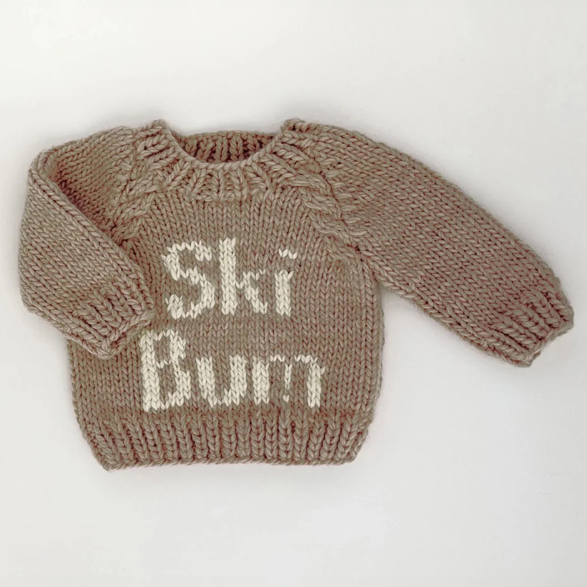 Ski Bum Crew Neck Knit Sweater, Pebble | SpearmintLOVE