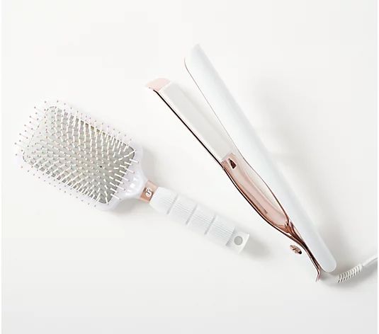 T3 Lucea HeatID Hair Styling Iron with Brush - QVC.com | QVC