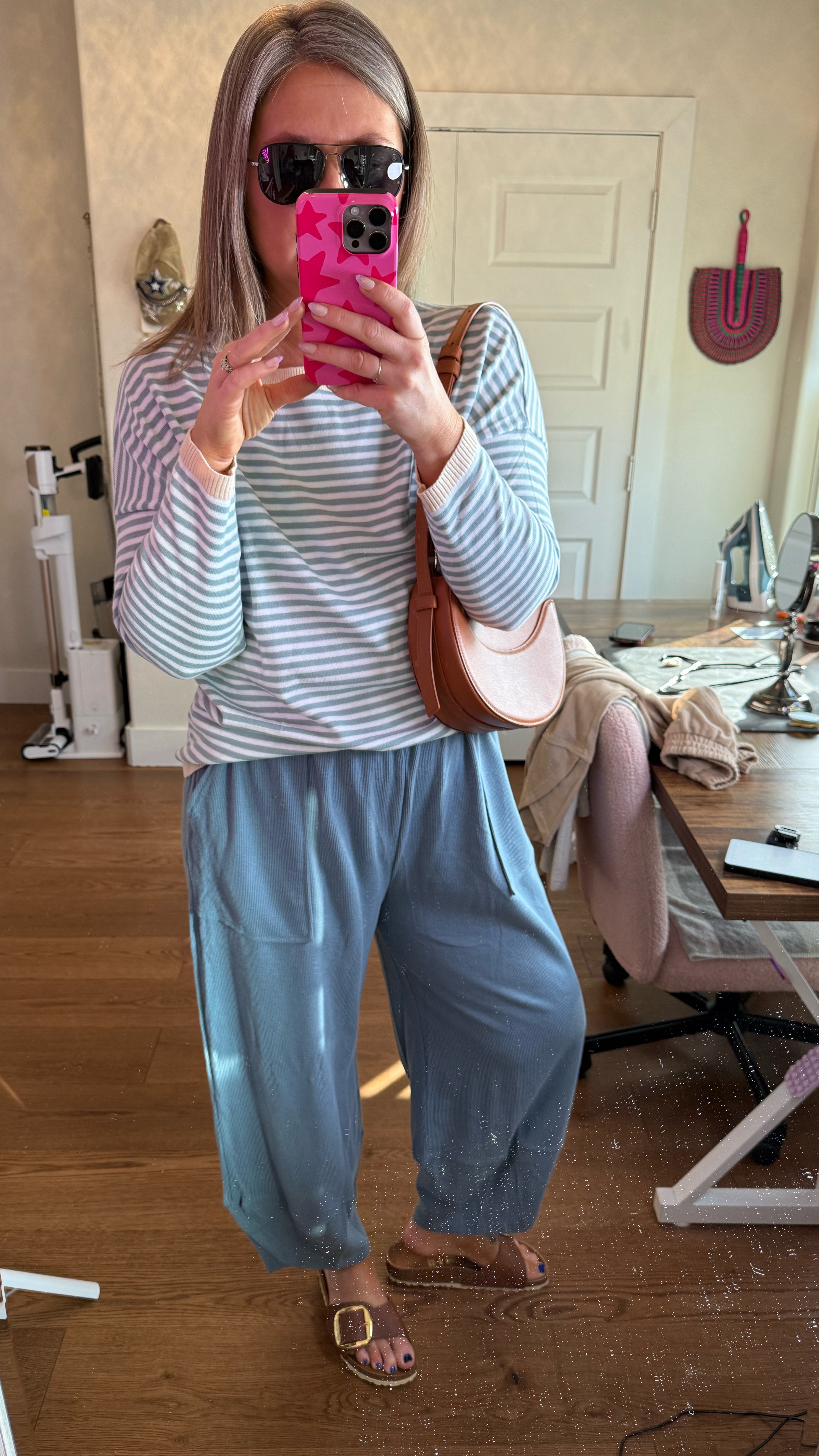 Day 12 of 30 Outfits in 30 Days – Cute, Comfy & Casual! Today’s look is vacation vibes all the way! These baby blue loose-fitting pants paired with a striped baby blue, white, and khaki top came together exactly how I envisioned! I almost went with khaki pants, but I’m so glad I stuck with this combo—it just works!

If you’re searching for effortless vacation outfits, breezy spring fashion, or comfy fits for warm weather, this one’s for you! Would you wear this color combo? Let me know below! 👇✨

#VacationStyle #EffortlessFashion #ComfyAndChic #SpringOutfitInspo #midsize #midsizefashion 

#LTKStyleTip #LTKFindsUnder100 #LTKMidsize