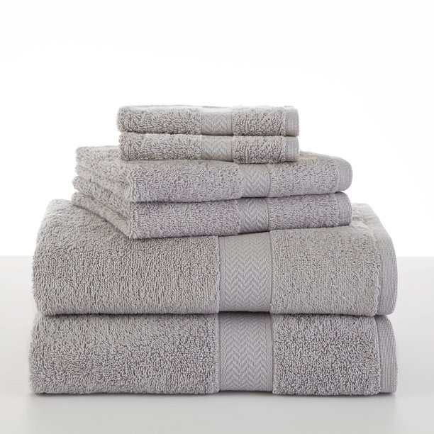 Martex Ringspun 6-Piece Silver Towel Set | Walmart (US)