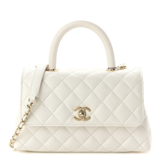 CHANEL

Caviar Quilted Mini Coco Handle Flap White | Fashionphile