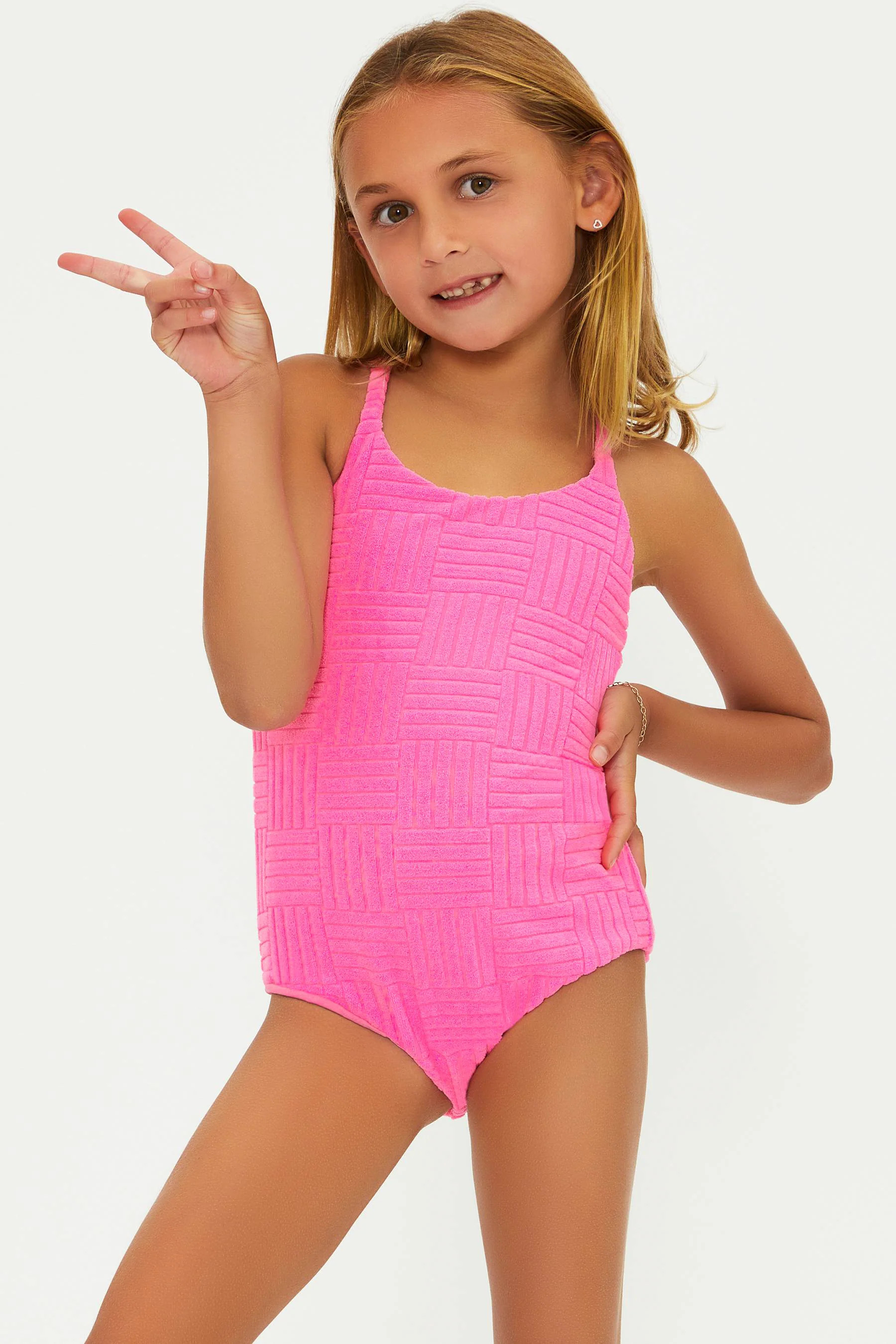 Little Julia One Piece Strawberry Moon Terry | Girls Swimsuit | Beach Riot | Beach Riot