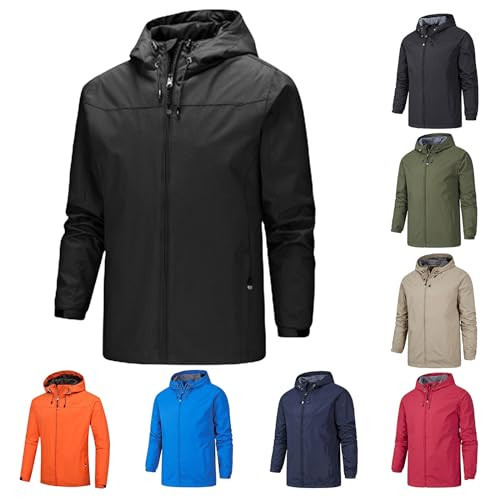 Rain Jacket for Men Lightweight Waterproof Windbreaker Shell Jacket Raincoat with Hood for Hiking Travel Outdoor Black | Amazon (US)