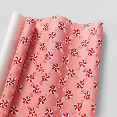 Peppermints Gift Wrap Pink - Wondershop&#8482; | Target