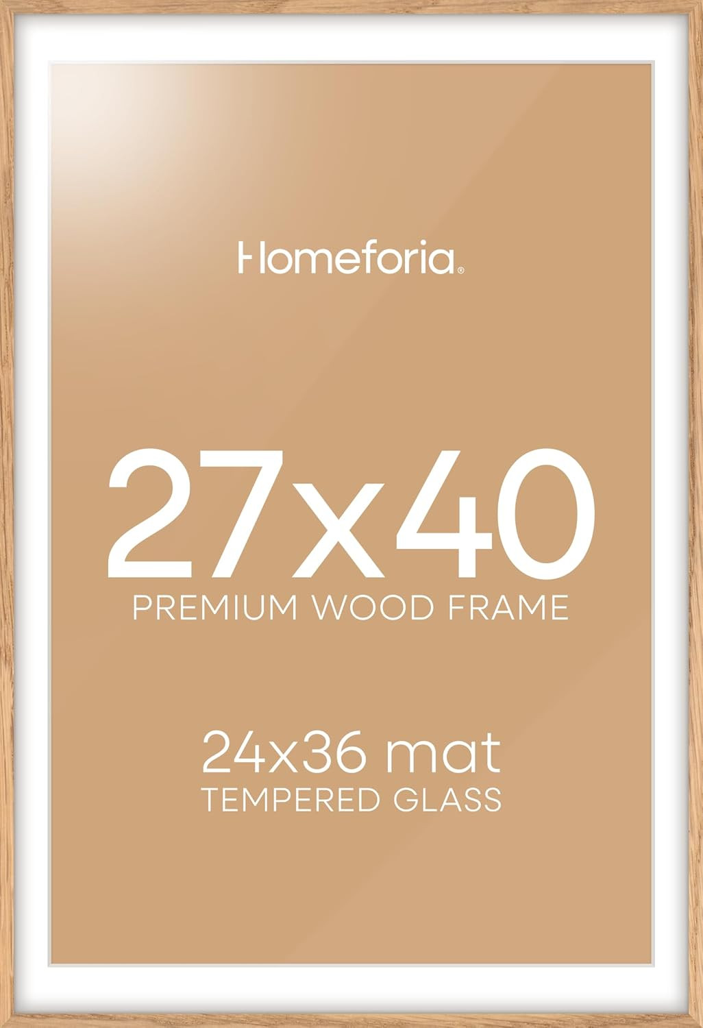 Homeforia Wood Poster Frame 27x40, High End Natural Oak 27 x 40 Large Picture Frame with Mat 24 b... | Amazon (US)