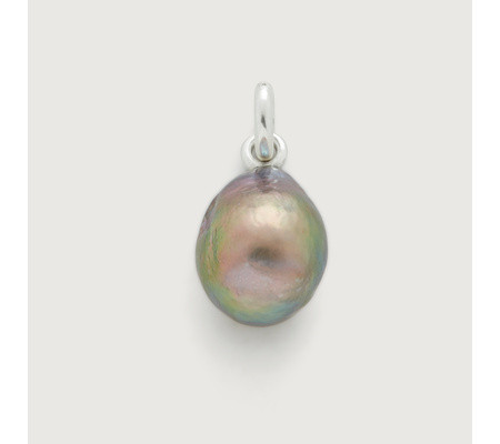 Sterling Silver Nura Grey Baroque Pearl Pendant Charm Pearl | Monica Vinader (Global)