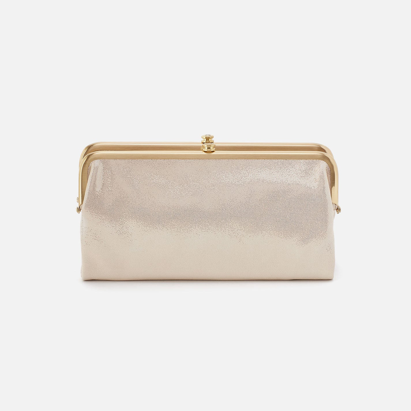 Lauren Clutch-Wallet in Metallic Leather - Sand Shimmer | HOBO Bags
