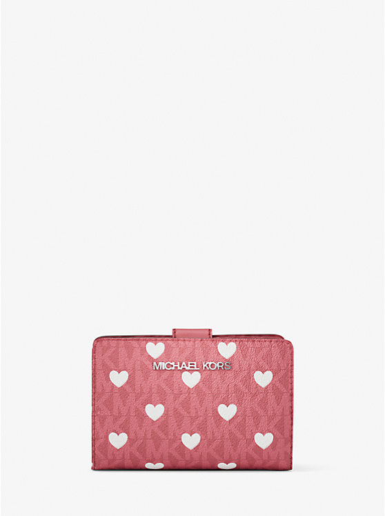 Jet Set Medium Printed Signature Logo Bi-Fold Wallet | Michael Kors US