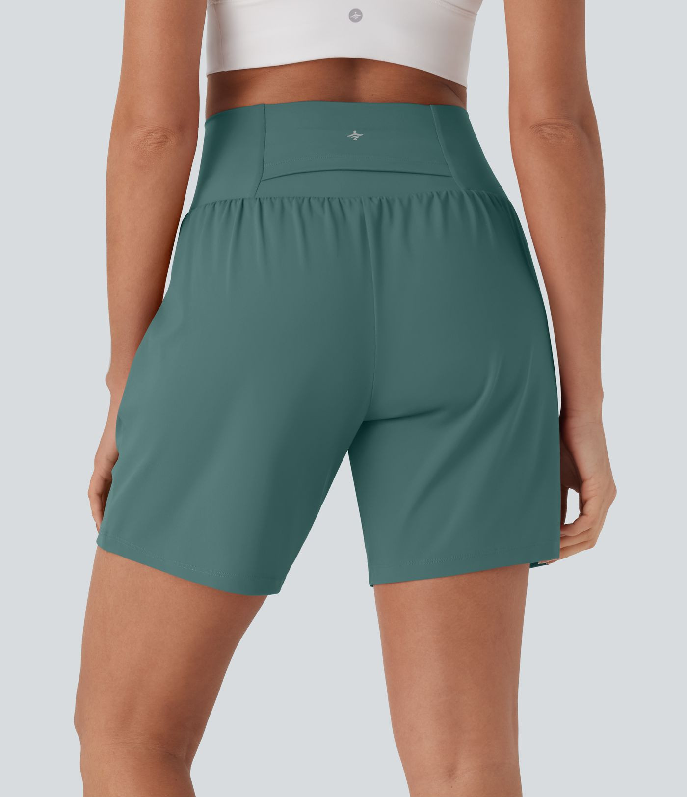 SoftlyZero\u2122 Airy Super High Waisted 2-in-1 Cool Touch Yoga Shorts 7" with Pockets | HALARA