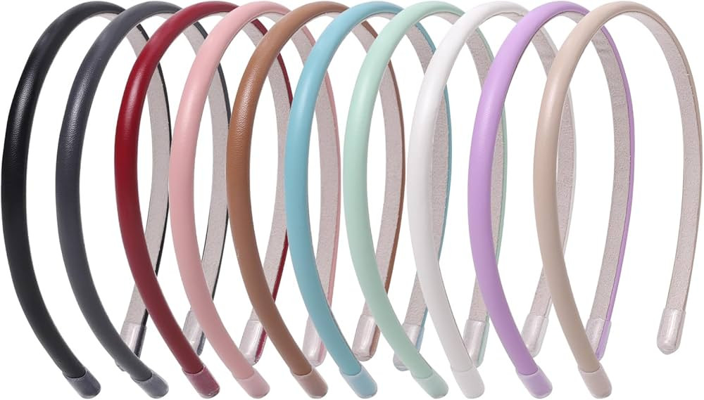 Fishdown Thin Headbands for Women Skinny Headbands for Girls Women Simple Solid Leather Headband ... | Amazon (US)