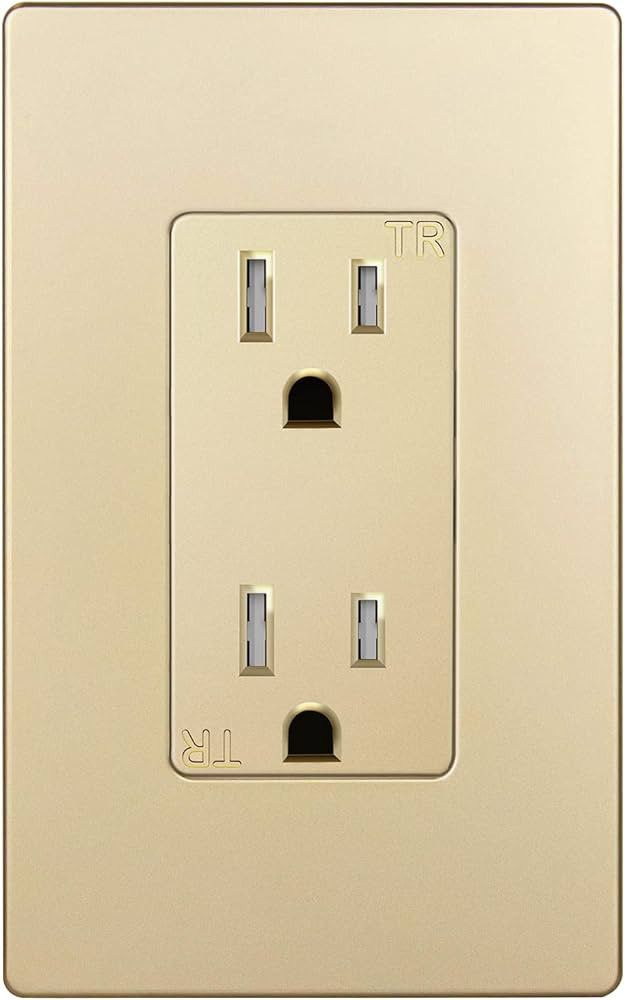 ENERLITES Elite Series Decorator Receptacle Outlet Child Safe Tamper-Resistant, Self-Grounding, R... | Amazon (US)