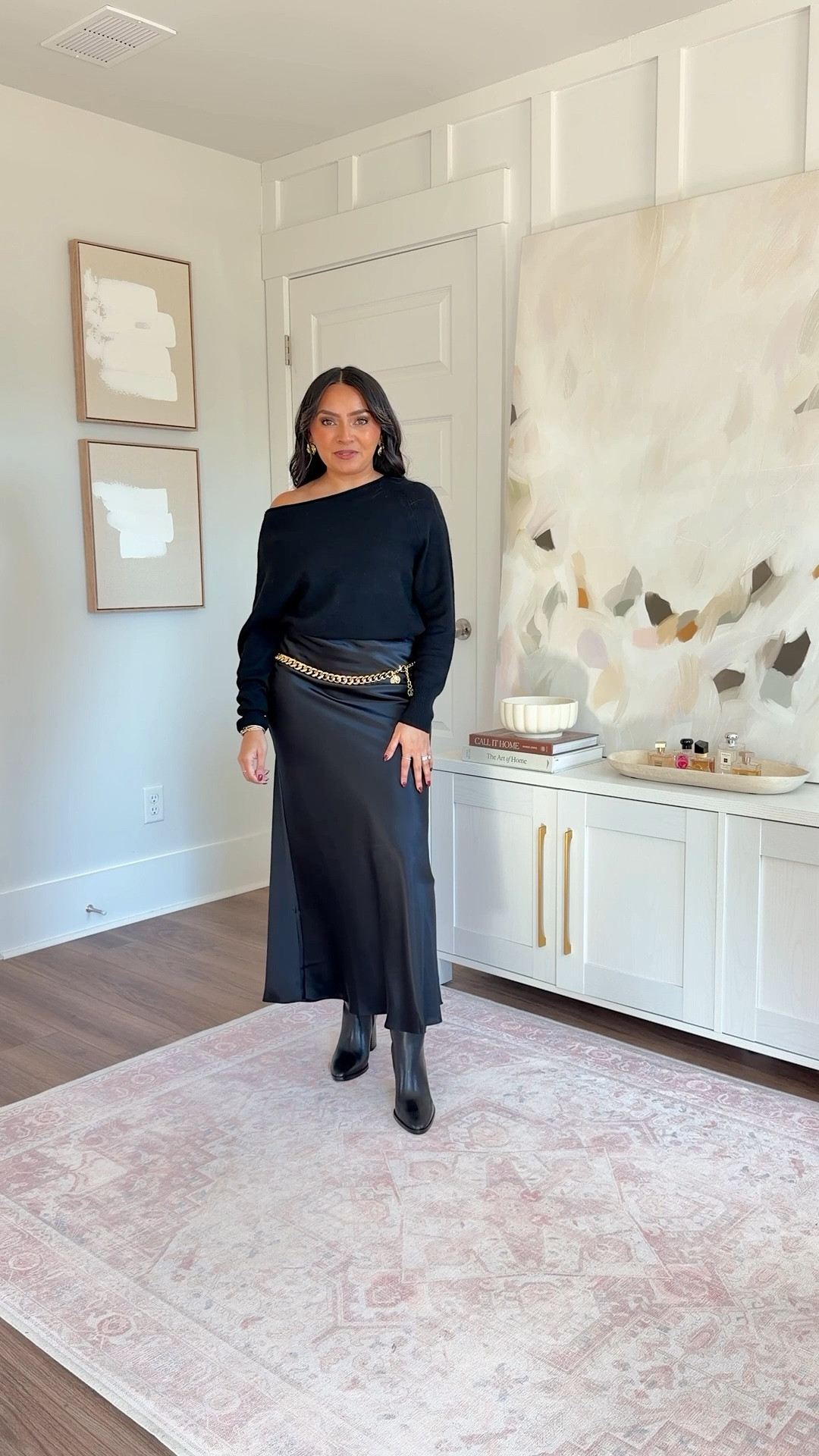 Black boatneck sweater size xs TTS
Chain belt one size TTS
Black maxi skirt size xs TTS
Black boots size 5.5 TTS

#LTKootd #LTKFindsUnder100 #LTKPetite