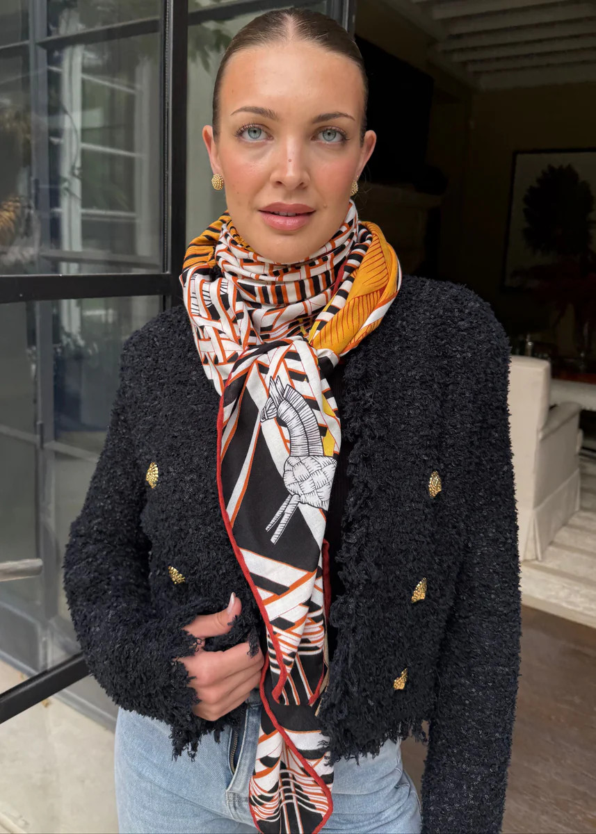 Constance Multi Color Shawl-Black/Yellow/Orange | Benaar La