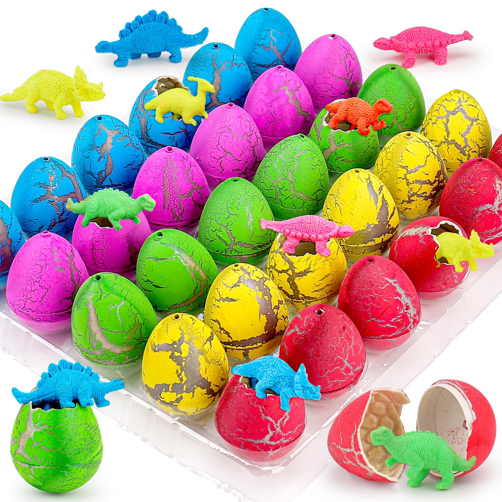 30PCS Large Hatching Dinosaur Eggs for Dinosaur Birthday Party Favors for Kids 3-5 4-8 Valentine ... | Amazon (US)