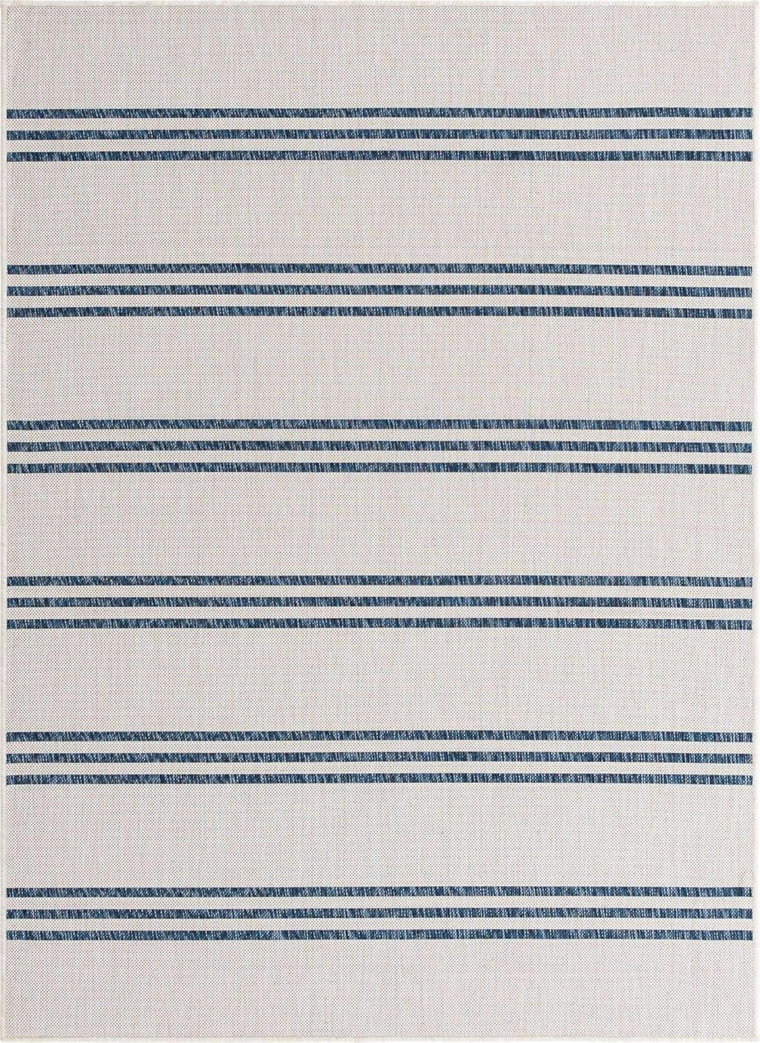 Unique Loom Outdoor Collection Area Rug - Anguilla (5' 3' x 8' Rectangle, Ivory/ Blue) | Amazon (US)