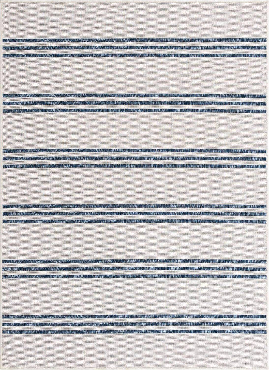 Unique Loom Outdoor Collection Area Rug - Anguilla (5' 3' x 8' Rectangle, Ivory/ Blue) | Amazon (US)