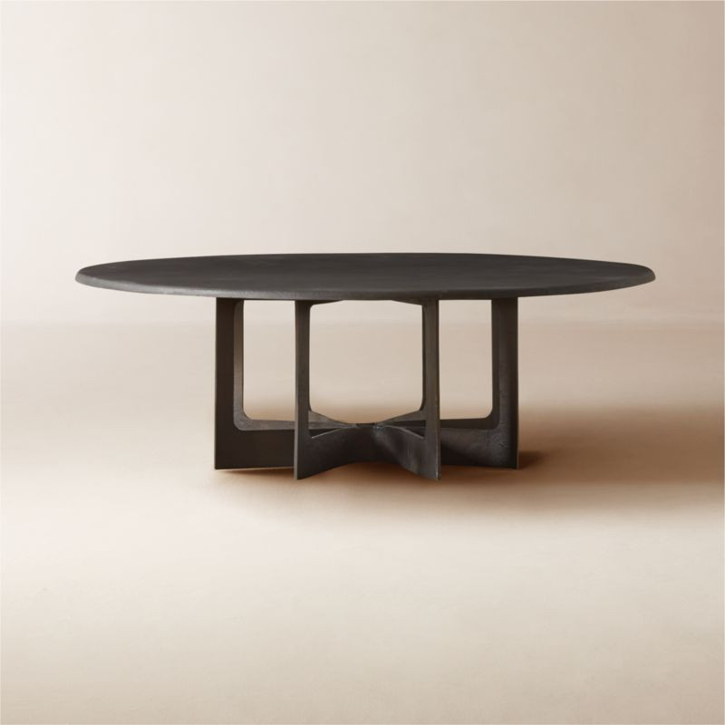 Titus Round Blackened Cast Aluminum Coffee Table | CB2 | CB2