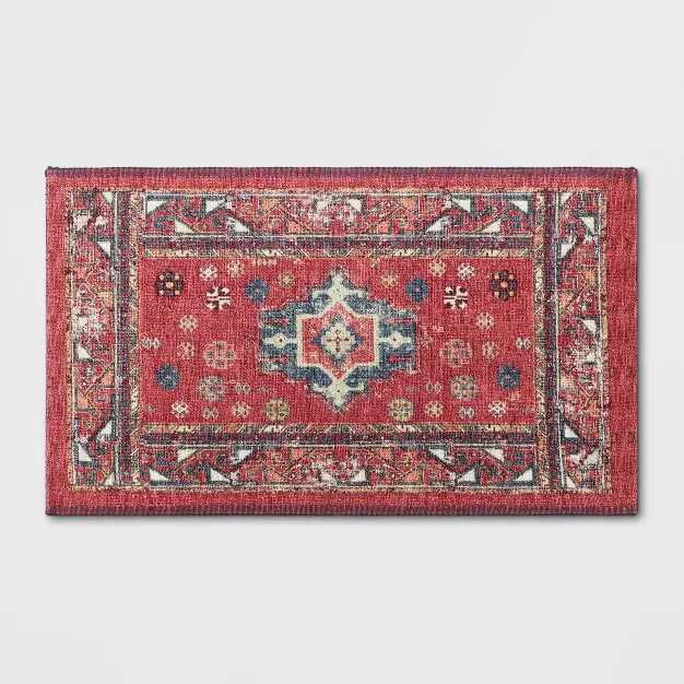 Vintage Persian Medallion Kitchen Rug Red - Threshold™ | Target