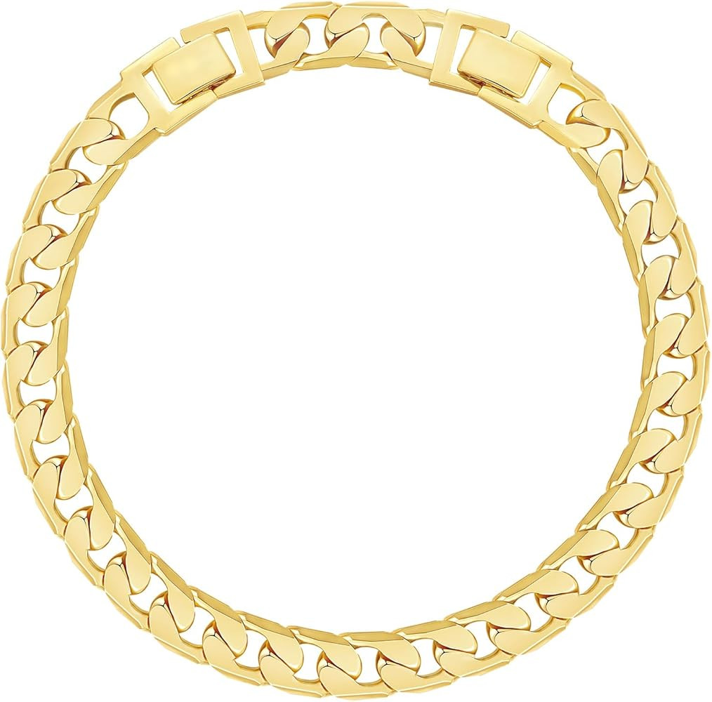 KissYan Gold Ankle Bracelets for Women, 14K Gold Anklets Chunky Cuban Link Chain Summer Beach Foo... | Amazon (US)