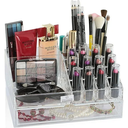 Clear Makeup Organizer Storage Case for Cosmetics Jewelry Hair Accessories Great for Bathroom Dresse | Walmart (US)
