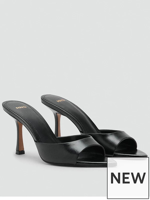 Mango Pointed Heel Sandals - Black | Very (UK)