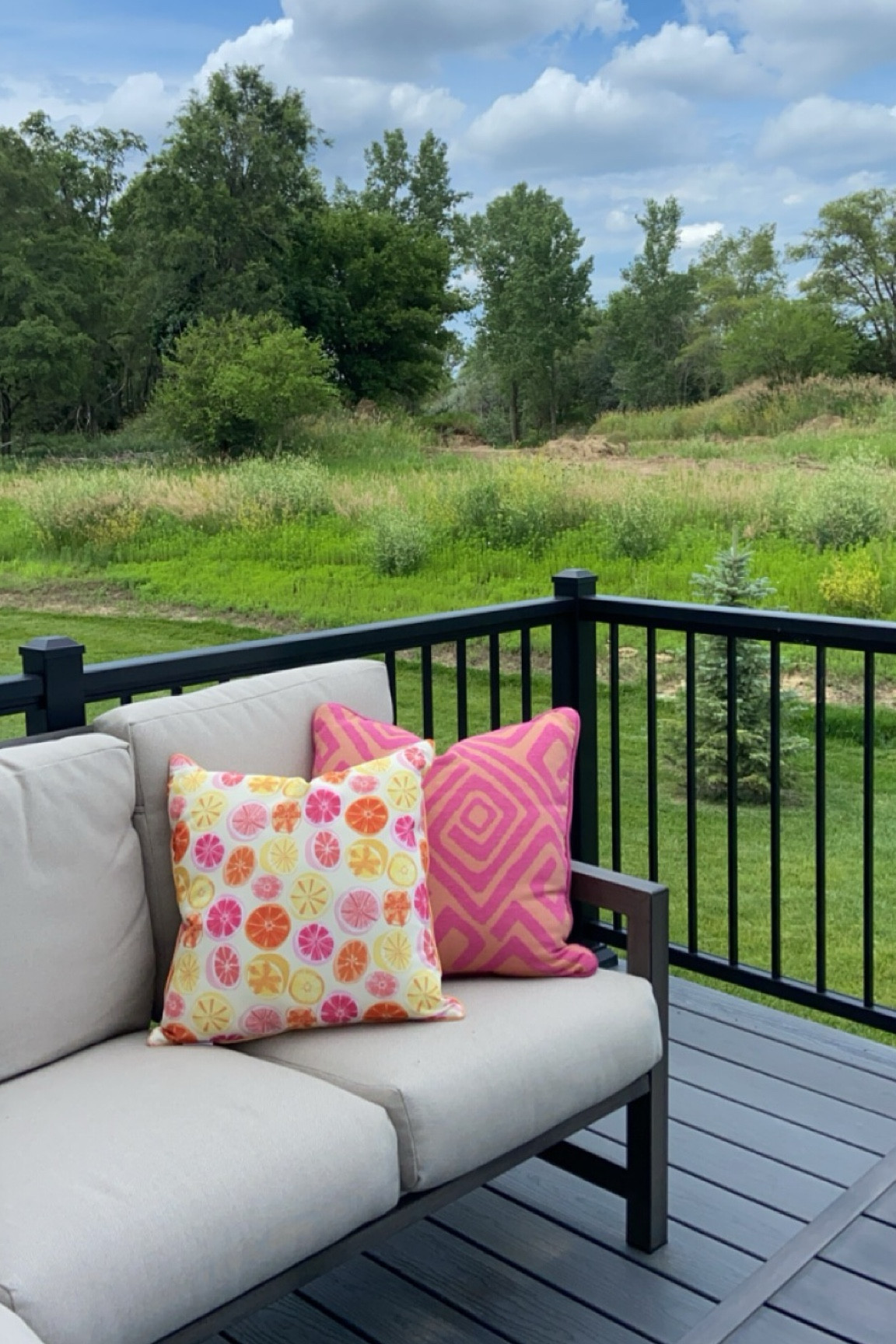 Summer throw pillows to add some fun to the patio furniture 🩷🧡💛

#LTKFindsUnder50 #LTKHome #LTKSeasonal