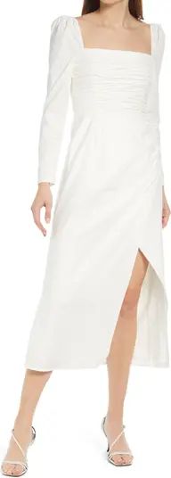 Isaac Square Neck Long Sleeve Organic Stretch Cotton Dress | Nordstrom