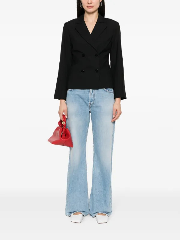 GANNI double-breasted Blazer - Farfetch | Farfetch Global