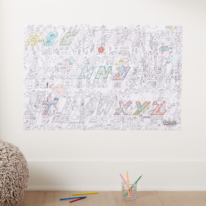 Alphabet City Coloring Poster + Reviews | Crate and Barrel | Crate & Barrel