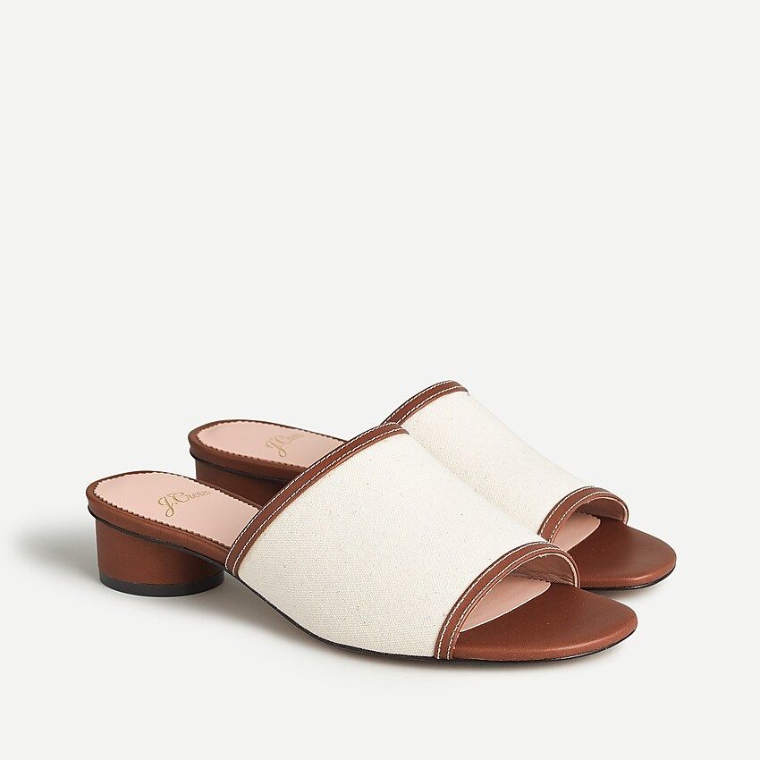 Canvas slides with rounded heel | J.Crew US