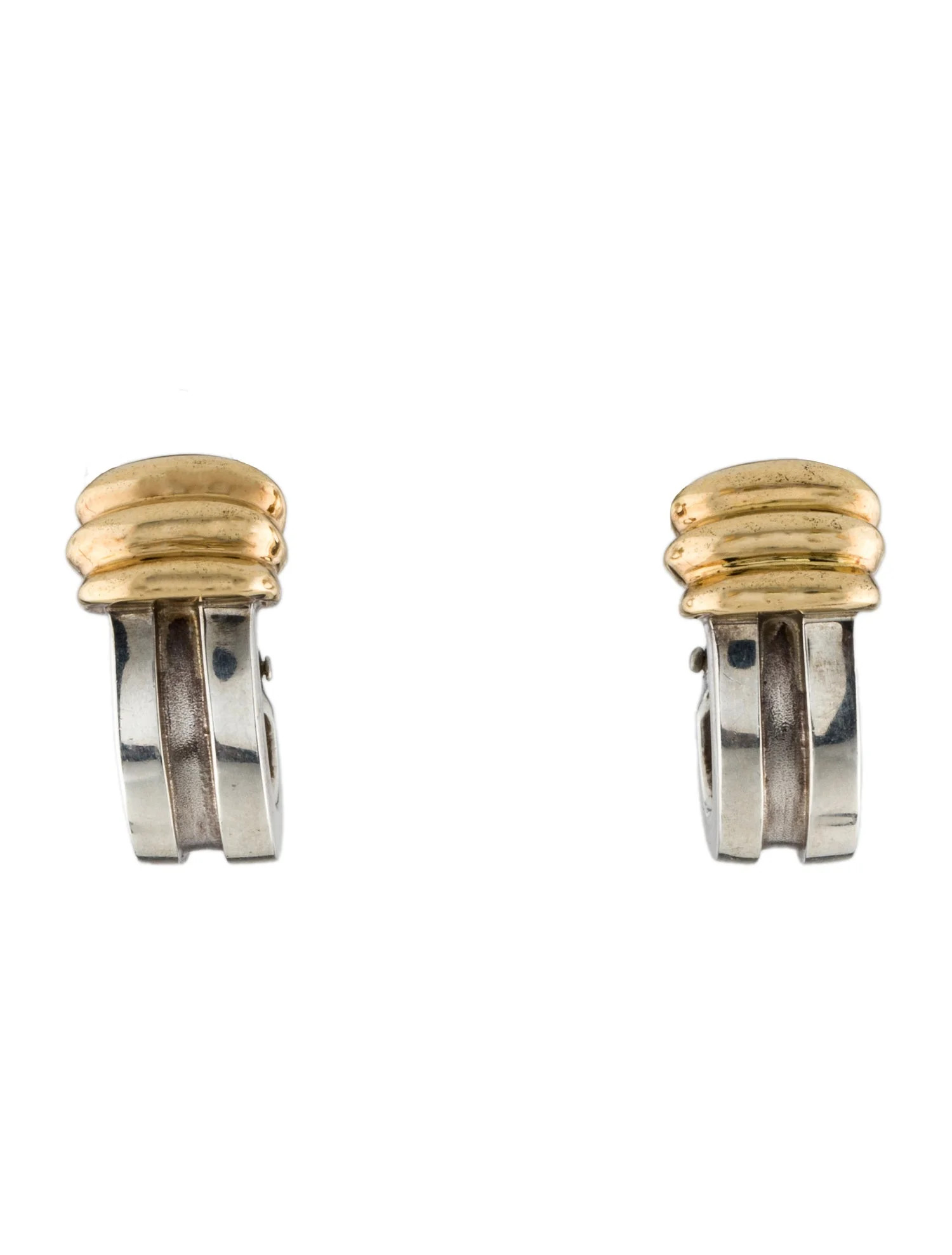 Vintage Two-Tone Attlas Groove Earclip Earrings | The RealReal