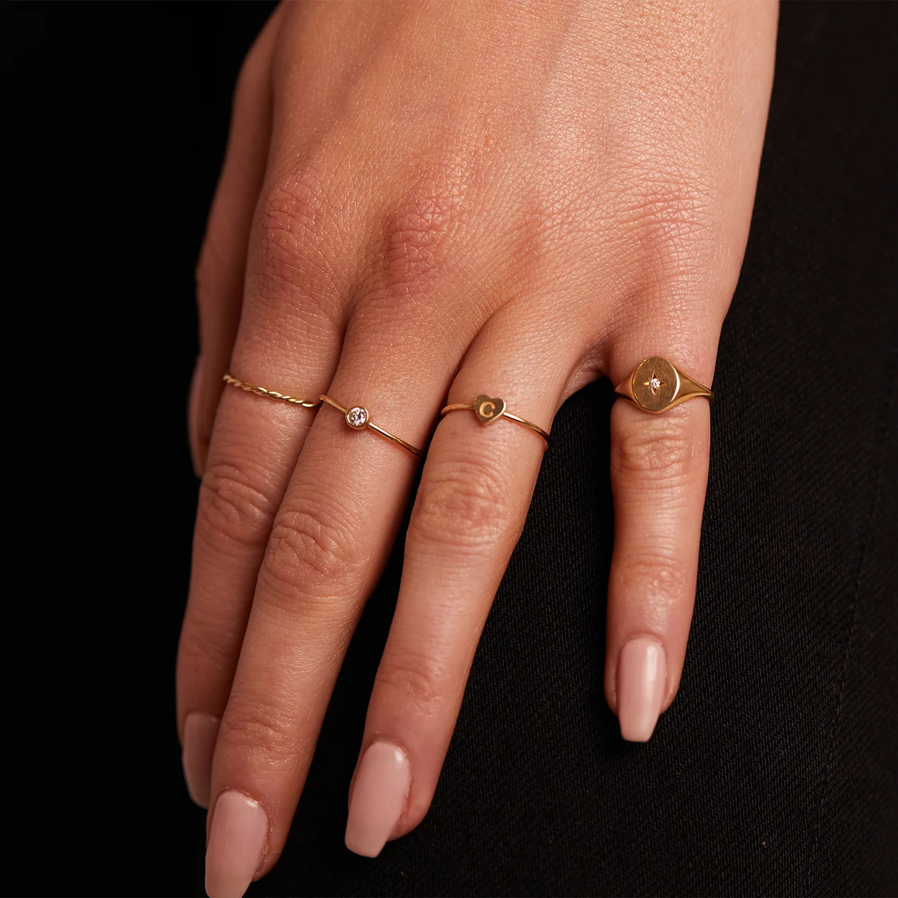 14K Solid Gold Loose Twist Ring | Stackable Band | Baby Gold | Baby Gold