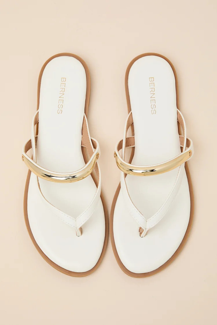 Talani White Flat Thong Sandals | Lulus