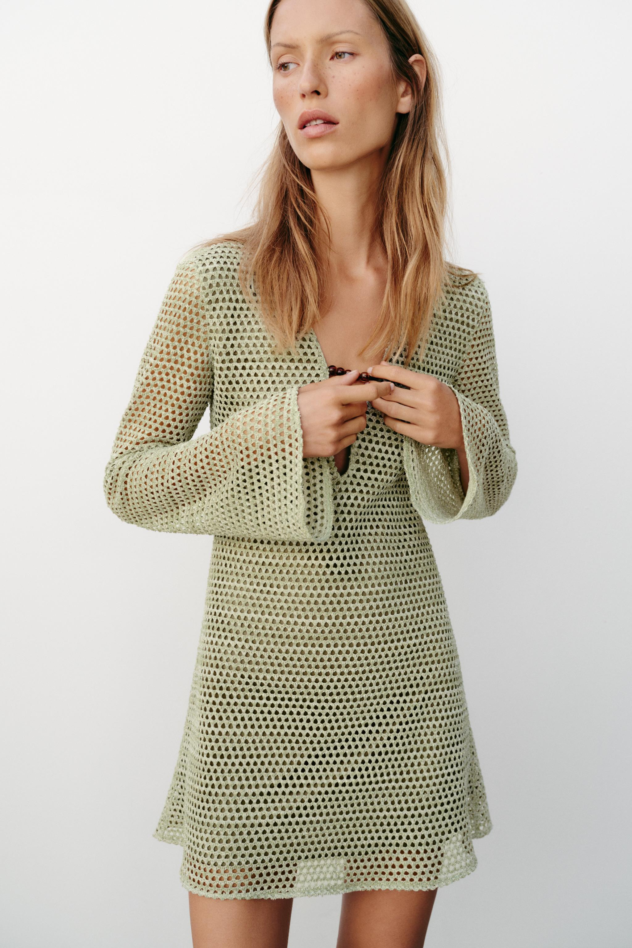 MINI CROCHET TRIM DRESS | Zara US
